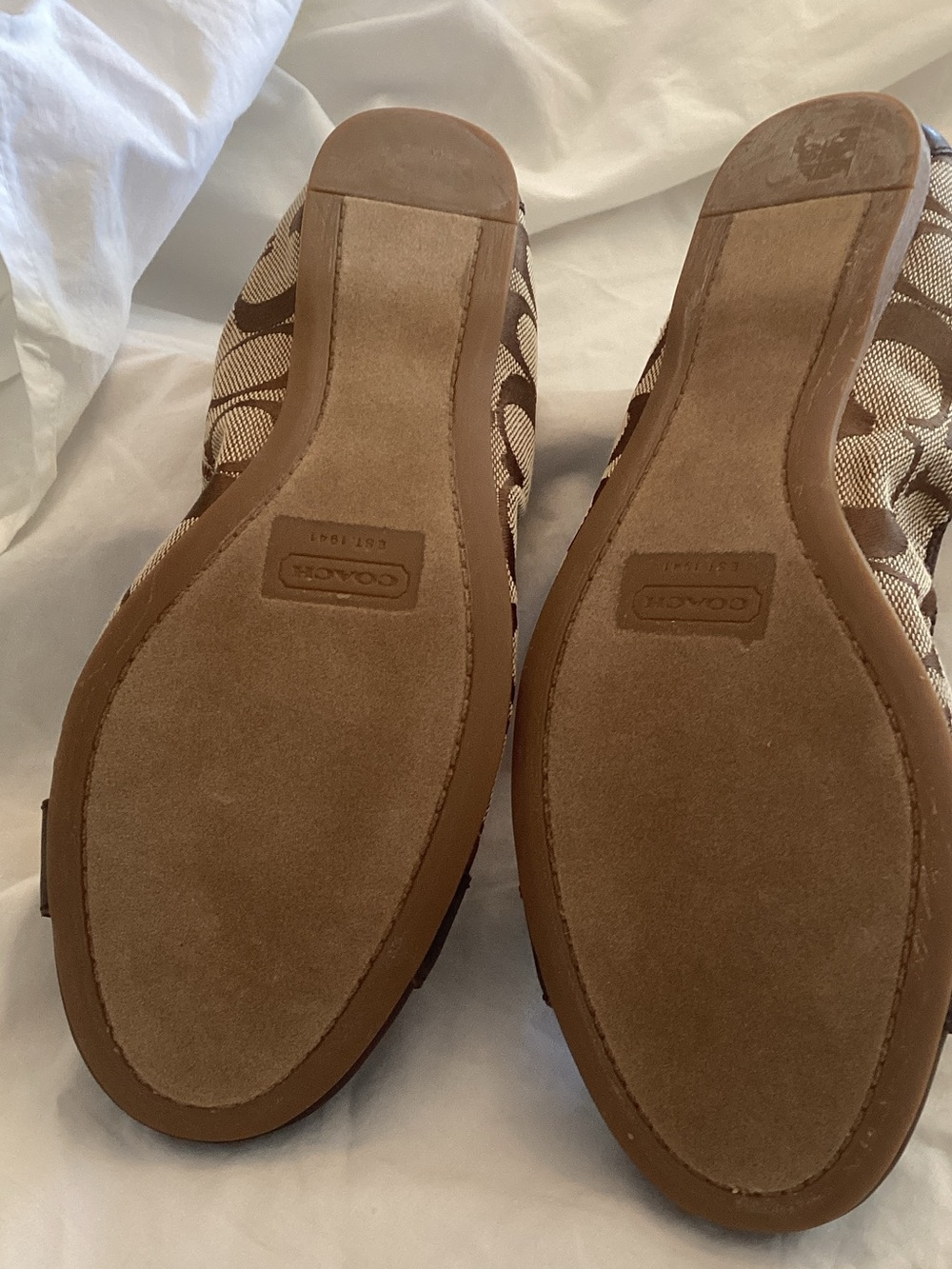Coach Brown Signature Canvas Ballet Flats - Picture 2 of 2